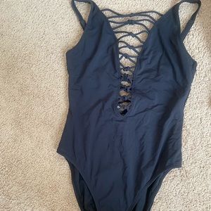 Sexy black one piece swimsuit